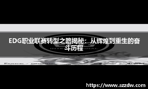 EDG职业联赛转型之路揭秘：从辉煌到重生的奋斗历程